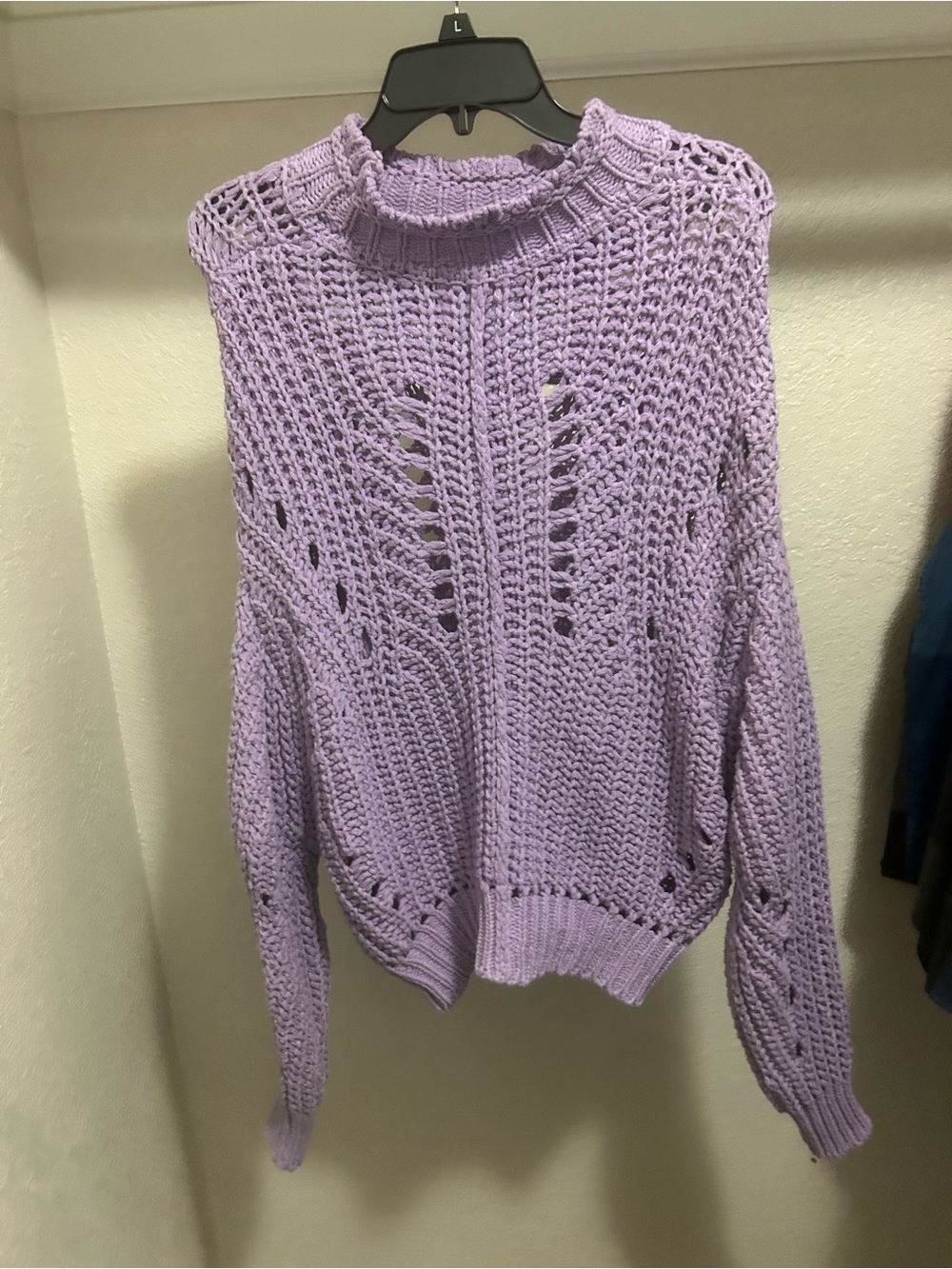 💜🦄Lilac Open-Knit Women's Sweater ☔️🪁 - Picture 3 of 6